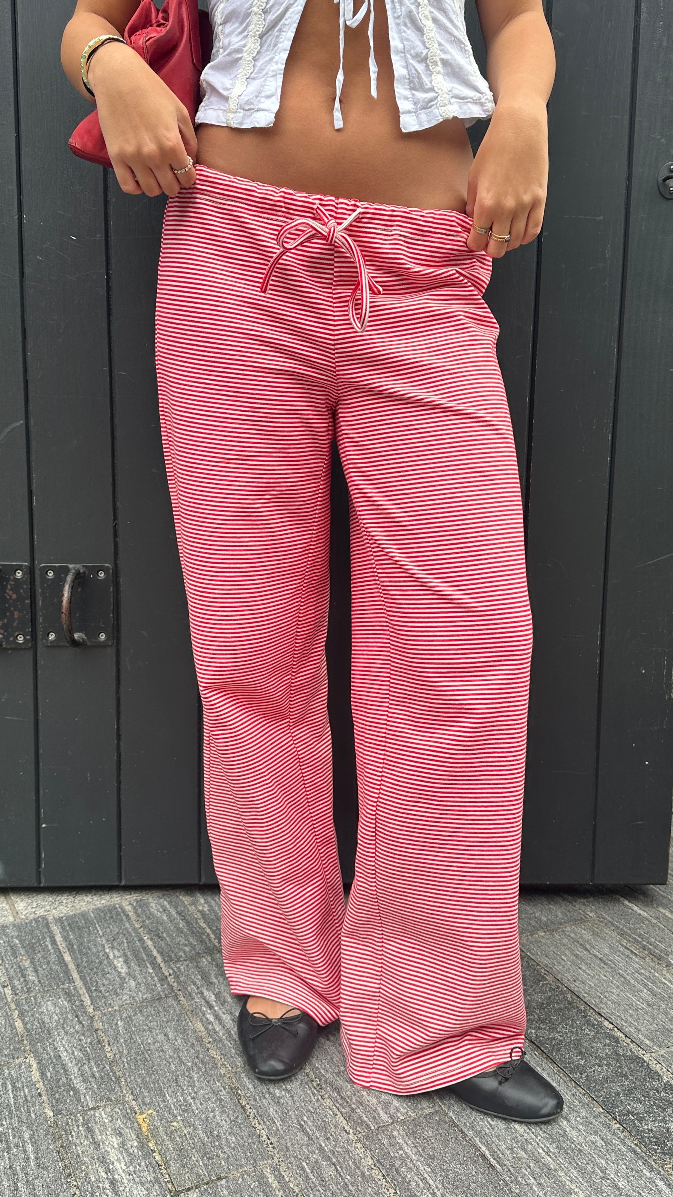 Red and White Striped Trousers – moo moda