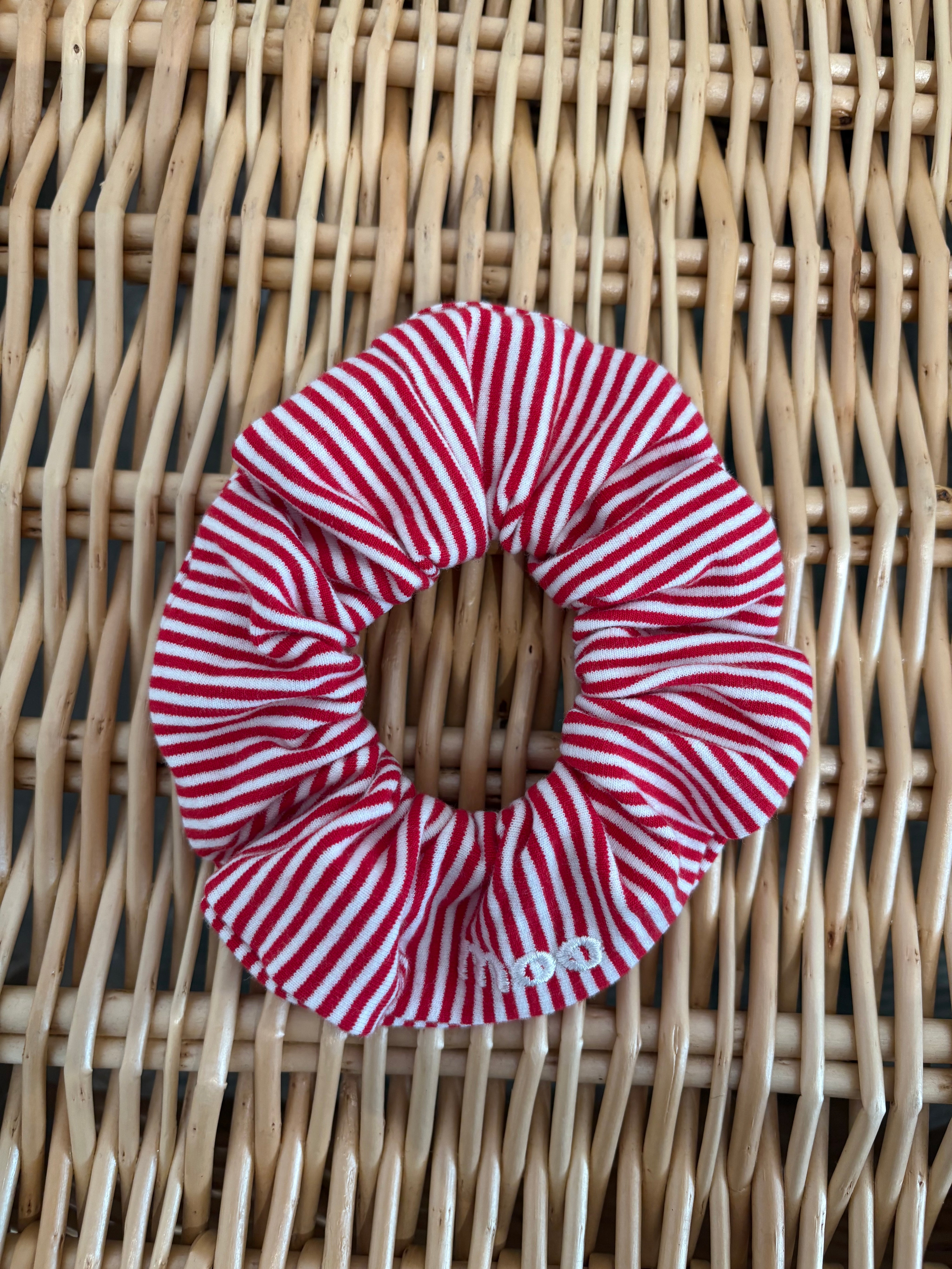 Red Striped Scrunchie