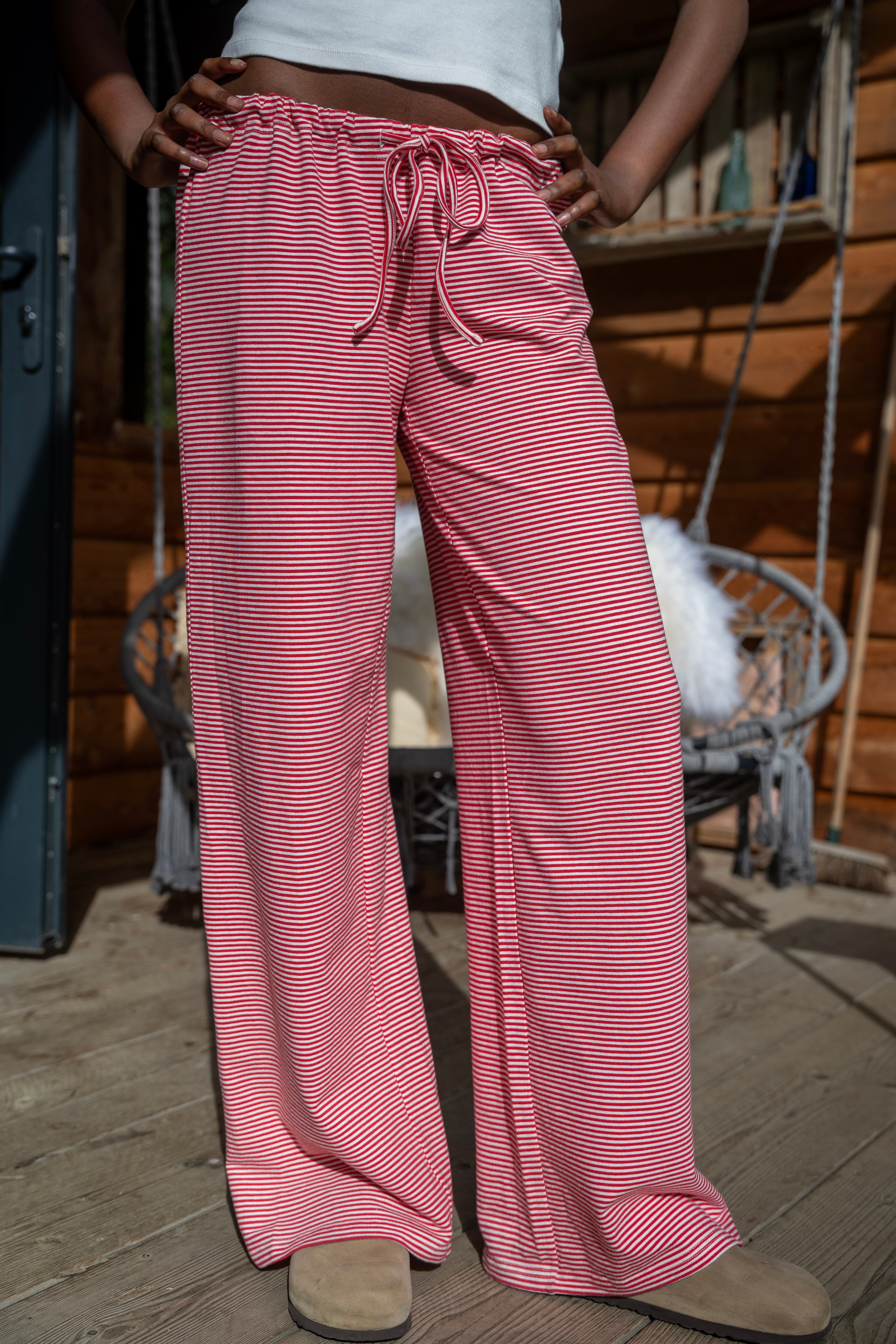 Pants with red and white stripe online