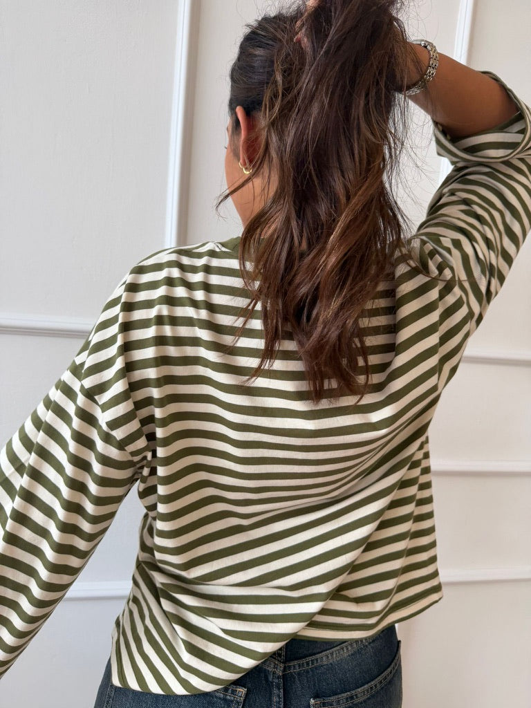 Long Sleeve Moss and Cream