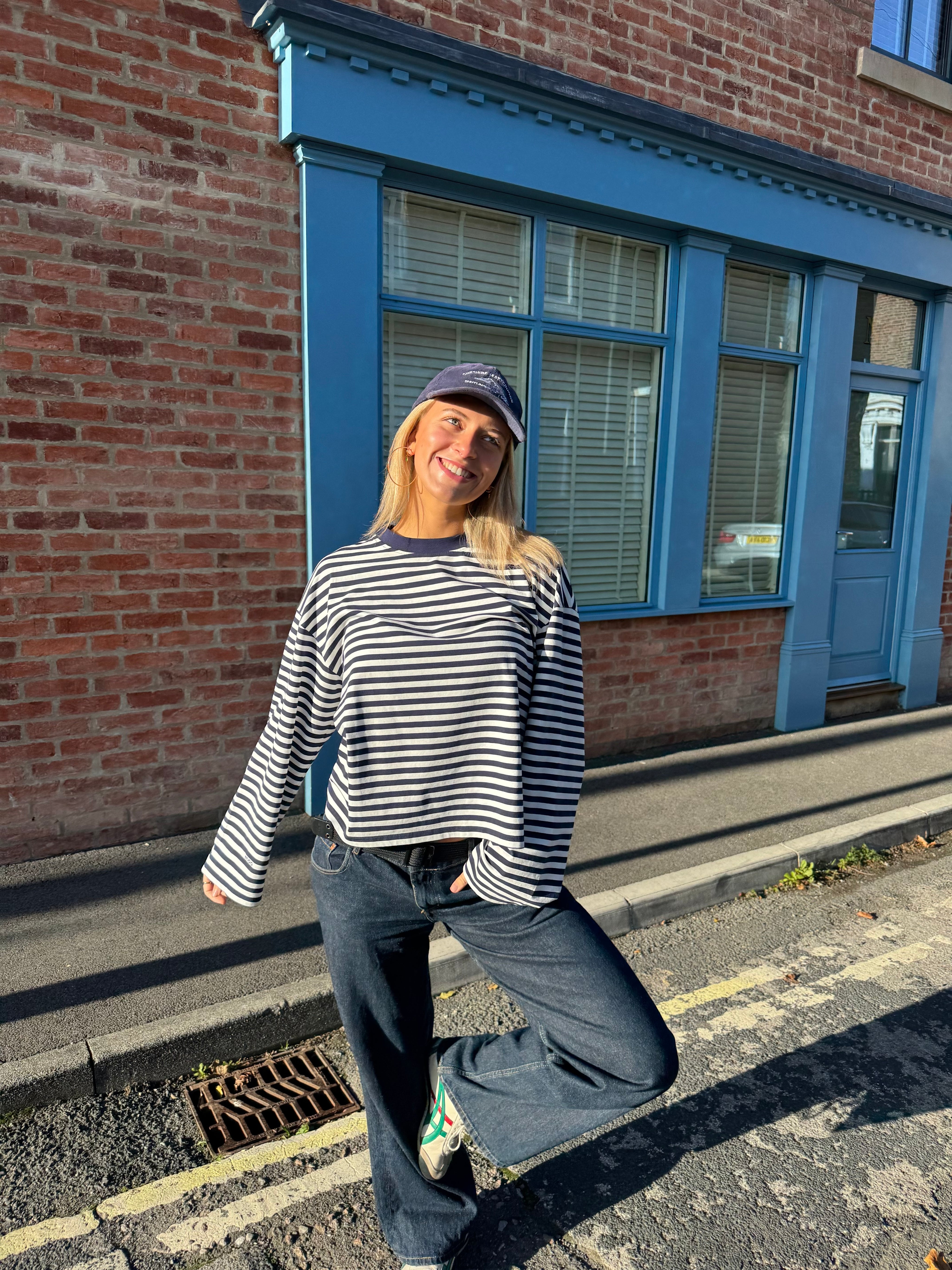 Long Sleeve Navy and White (PREORDER)