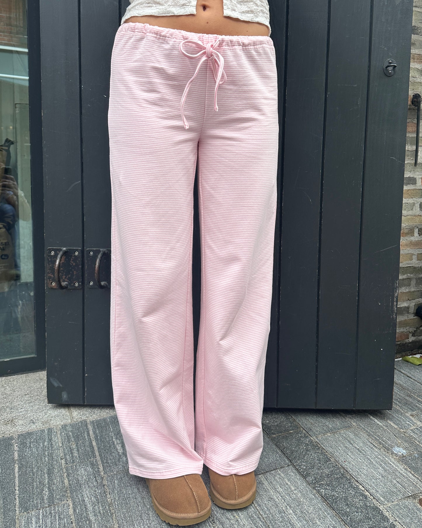 Ida Trousers - Baby Pink and White Stripe