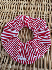 Red Striped Scrunchie