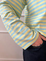 Long Sleeve Baby Blue and Butter Yellow