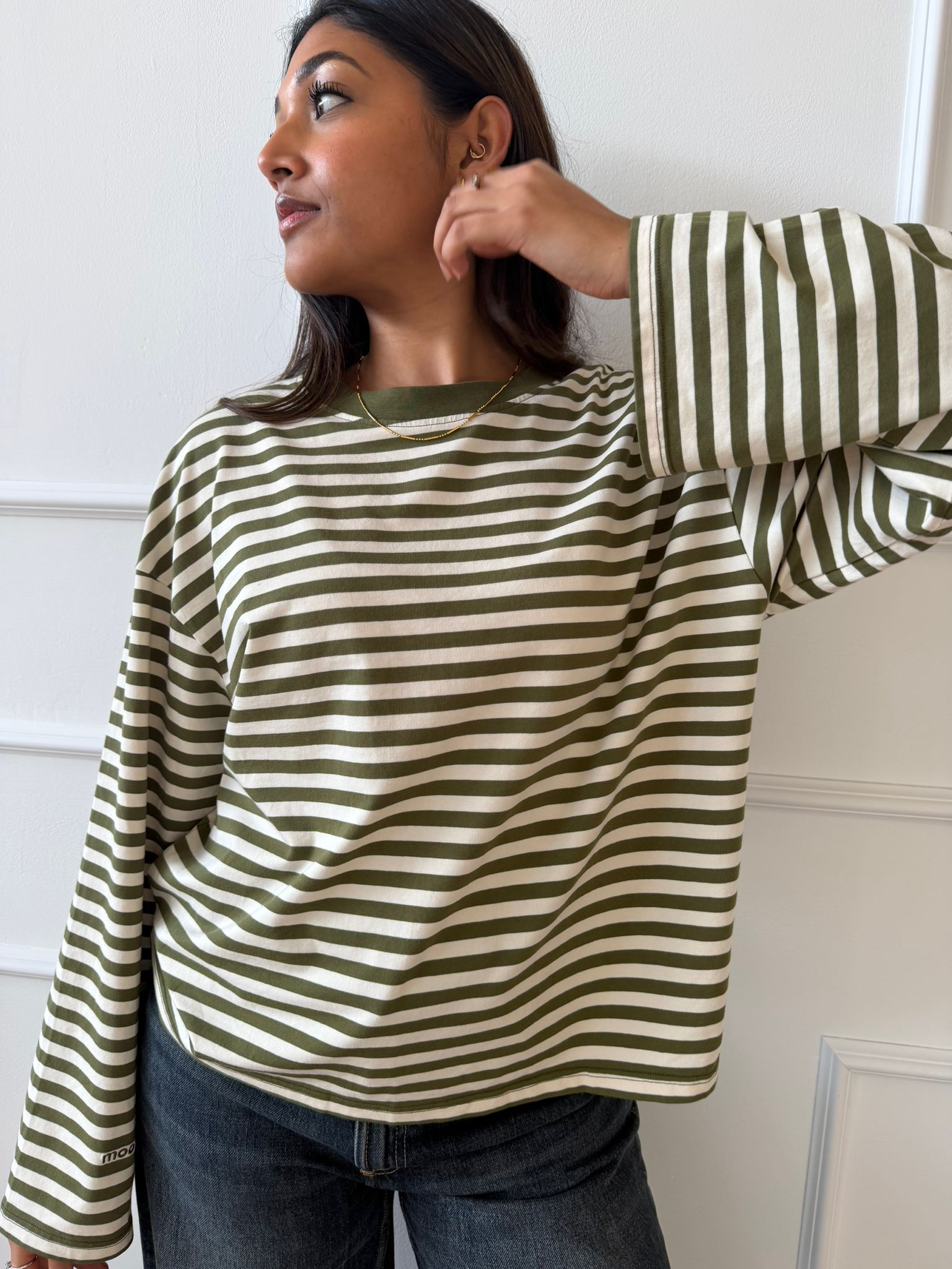 Long Sleeve Moss and Cream