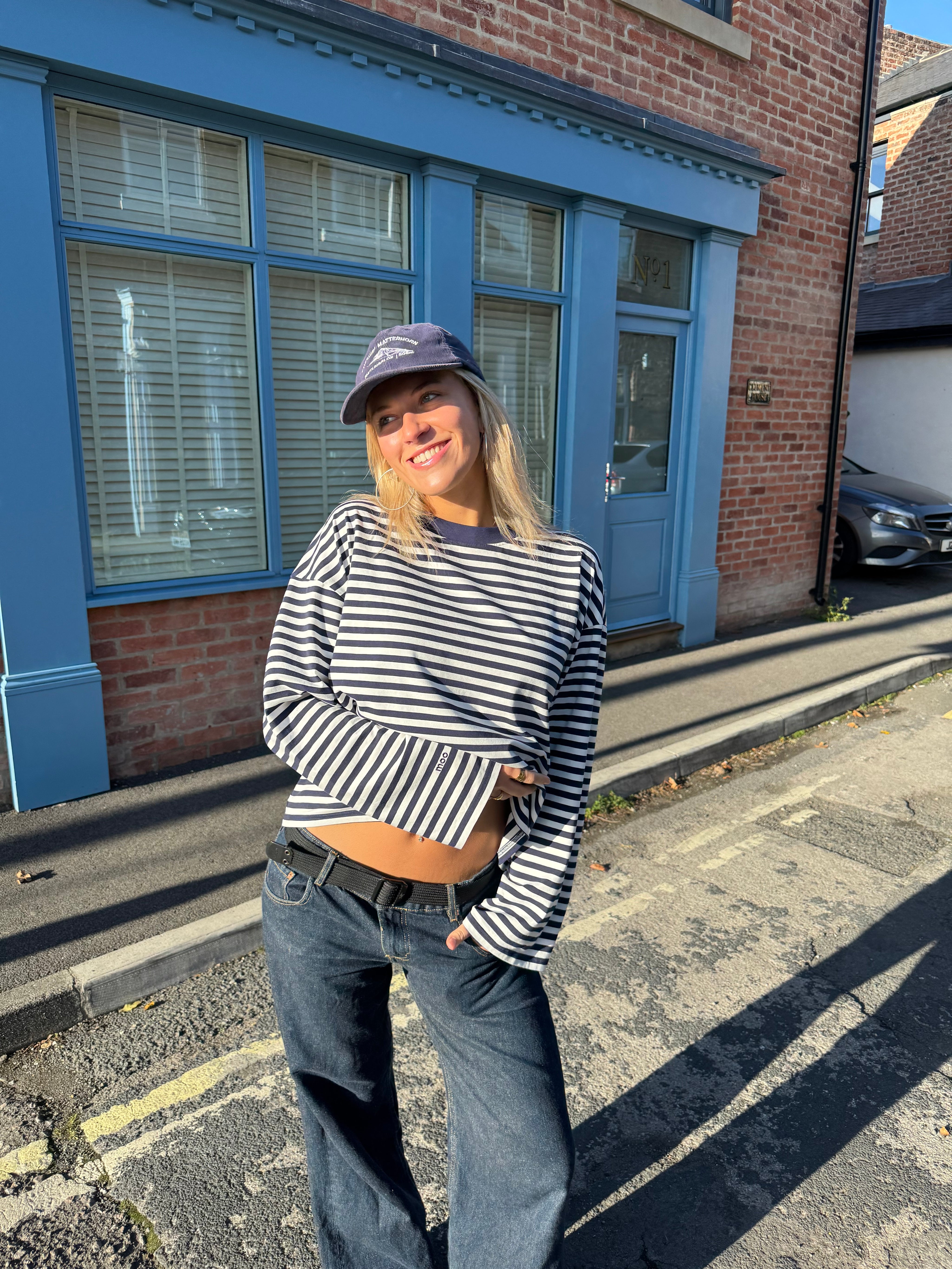 Long Sleeve Navy and White (PREORDER)