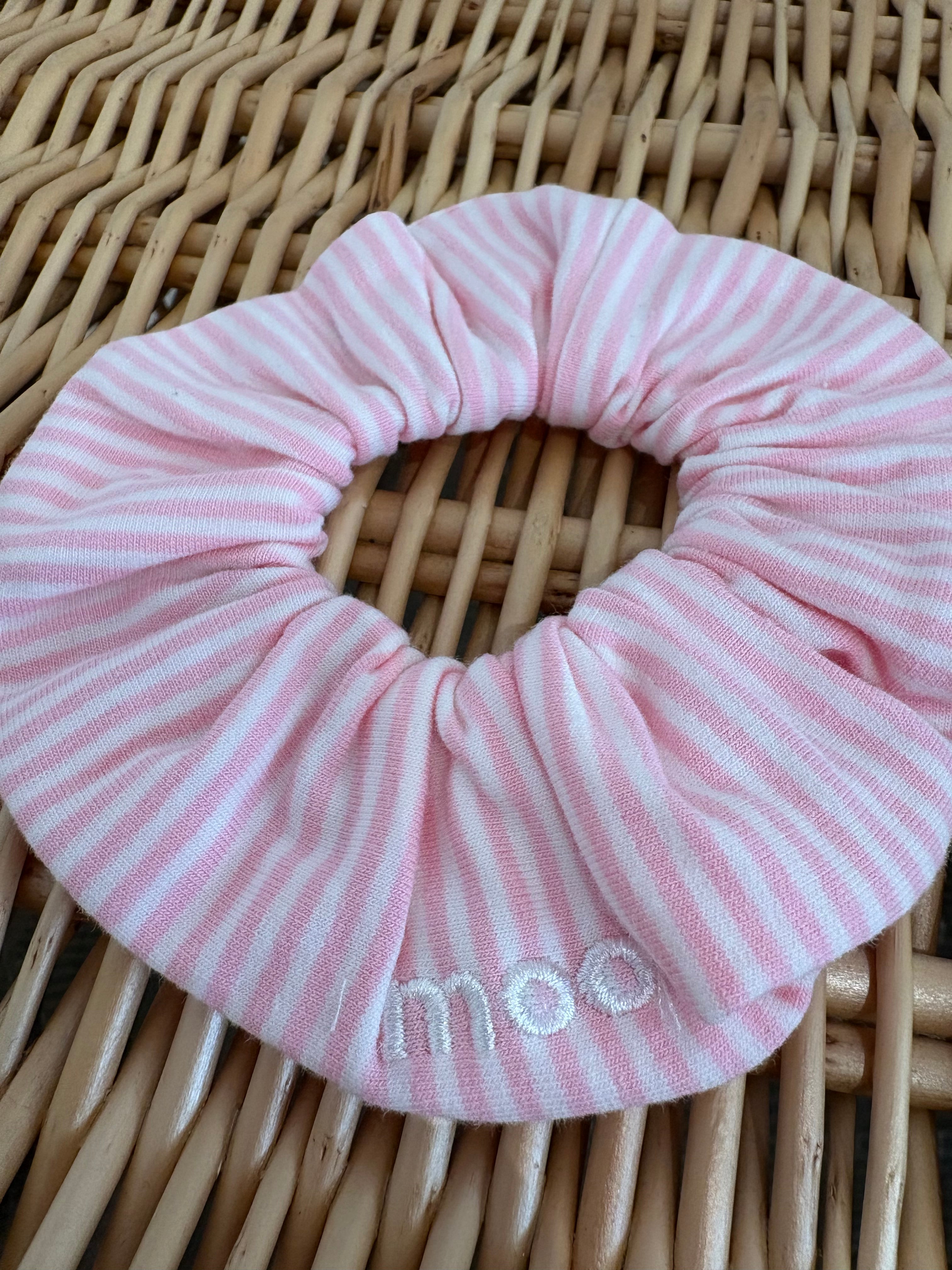 Baby Pink Striped Scrunchie