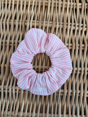 Baby Pink Striped Scrunchie