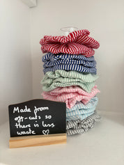 Baby Blue Striped Scrunchie