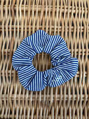 Blue Striped Scrunchie