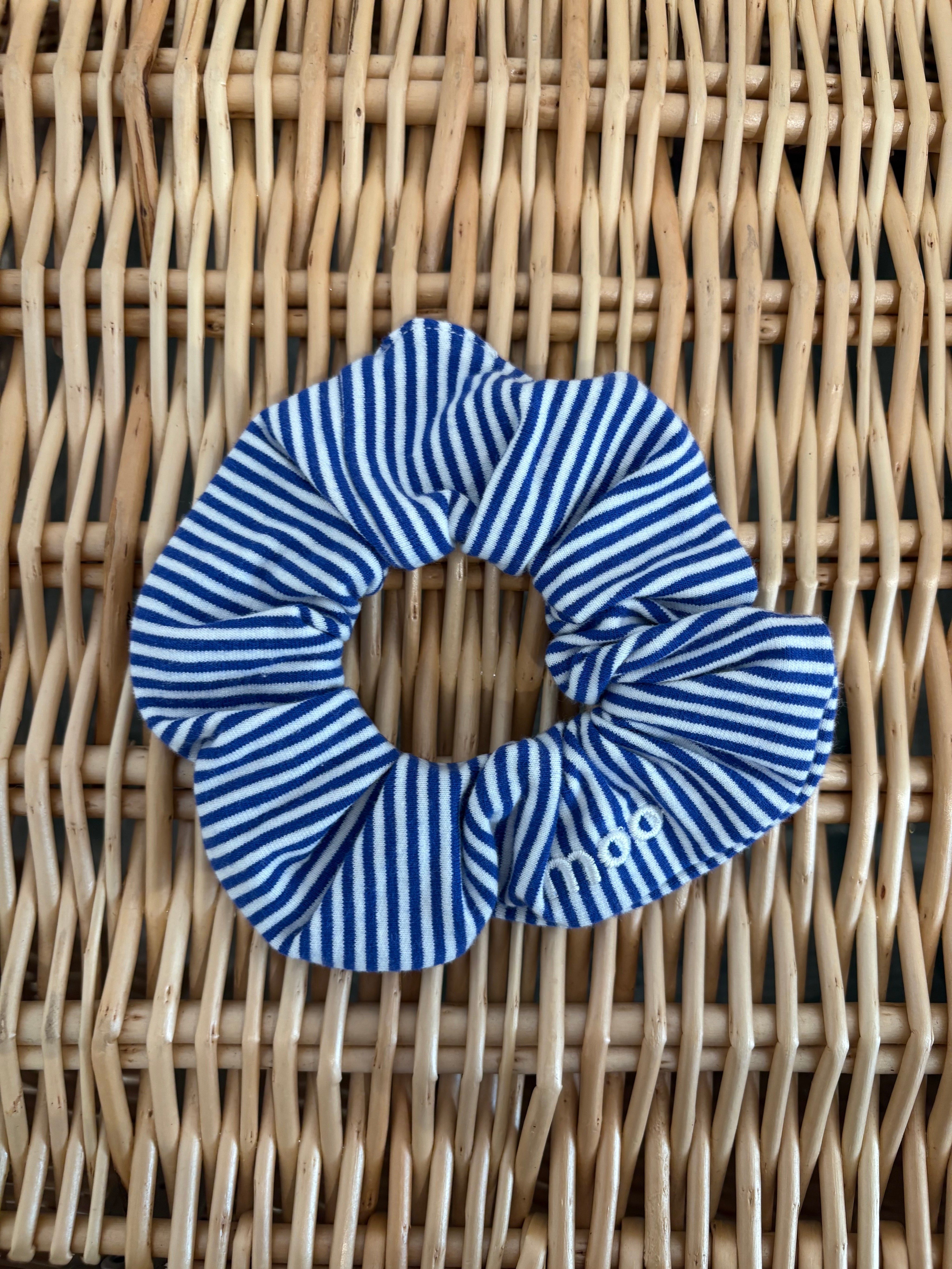Blue Striped Scrunchie