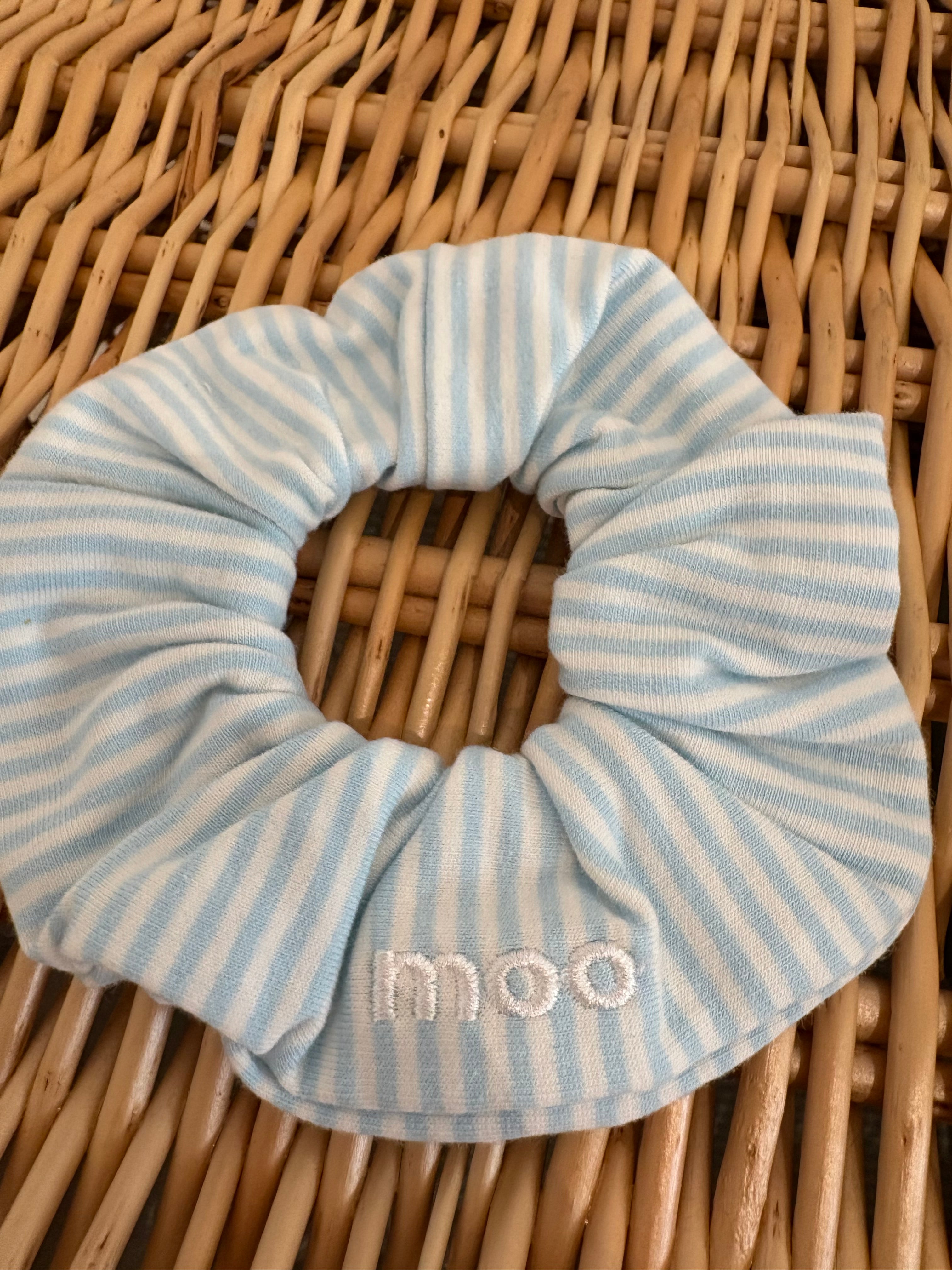 Baby Blue Striped Scrunchie