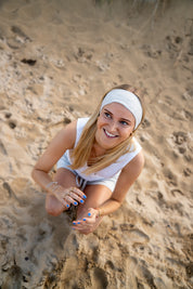 Soft Gray Striped Headband