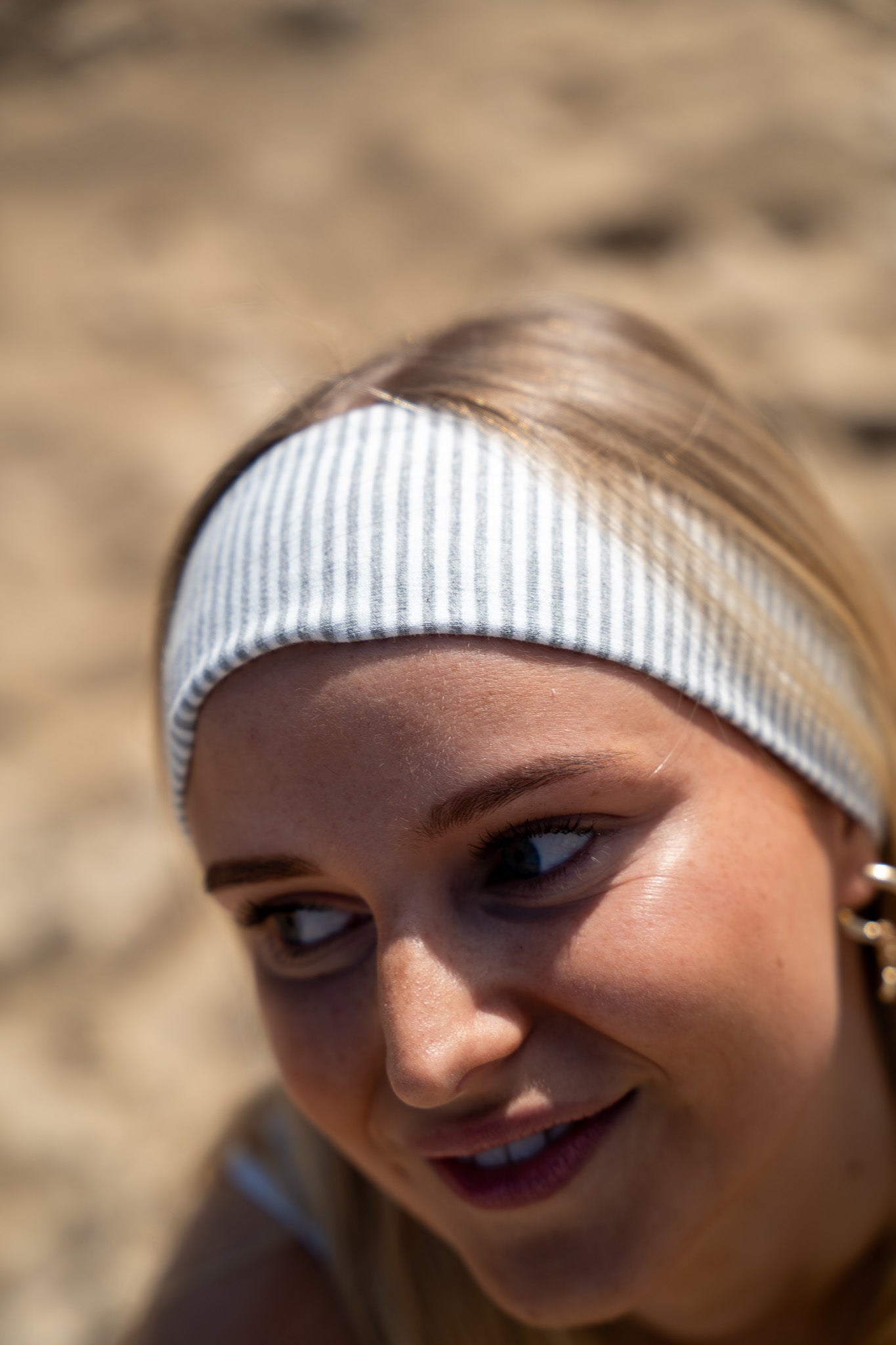 Soft Gray Striped Headband