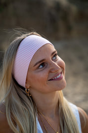 Baby Pink Striped Headband
