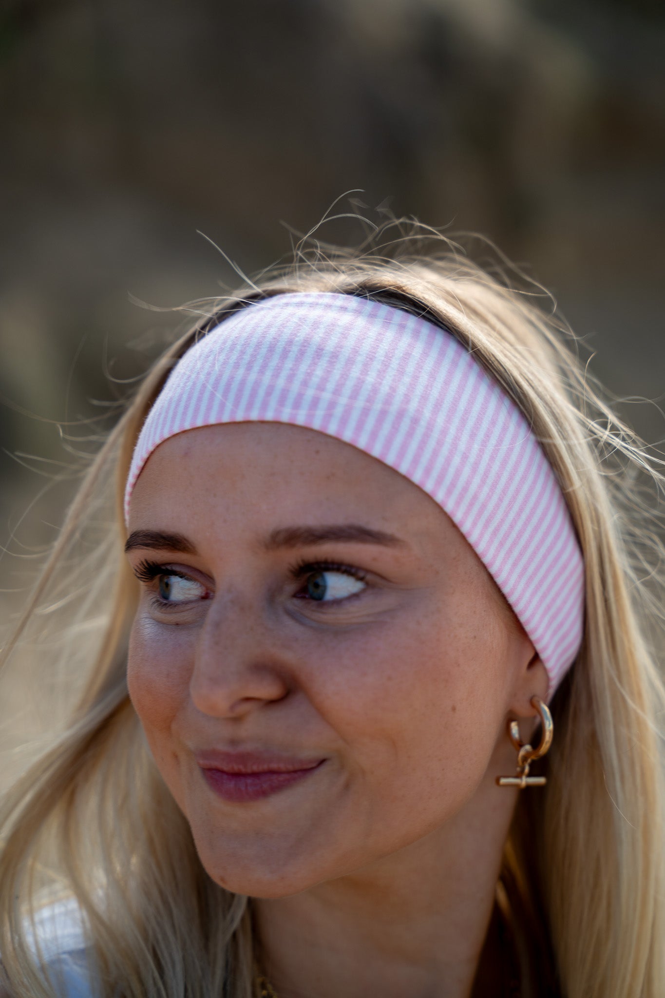 Baby Pink Striped Headband