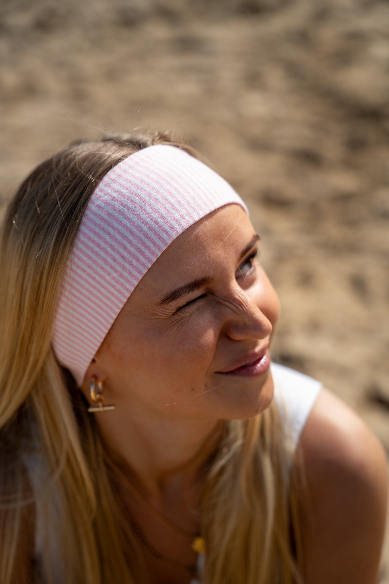 Baby Pink Striped Headband