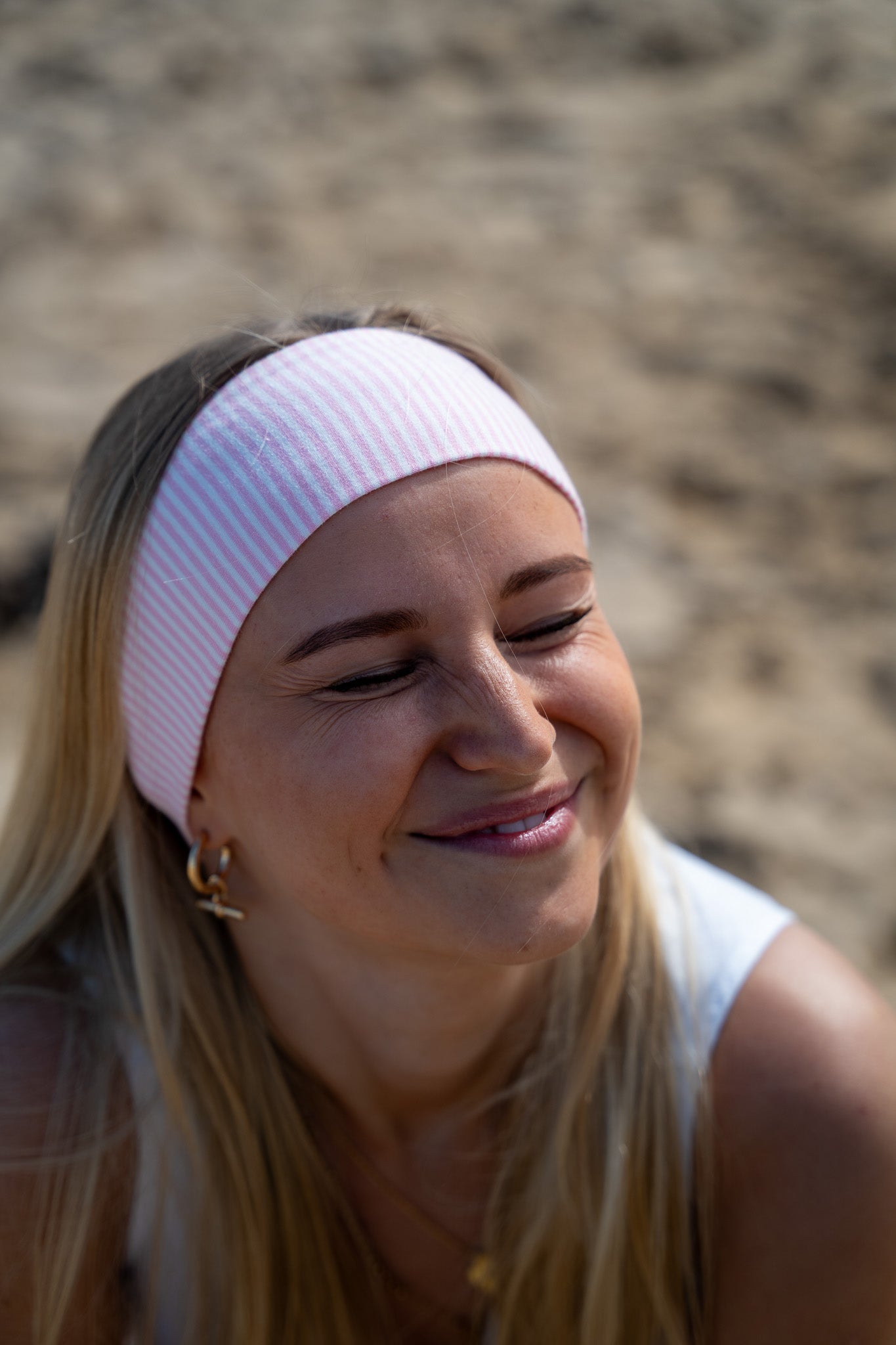 Baby Pink Striped Headband