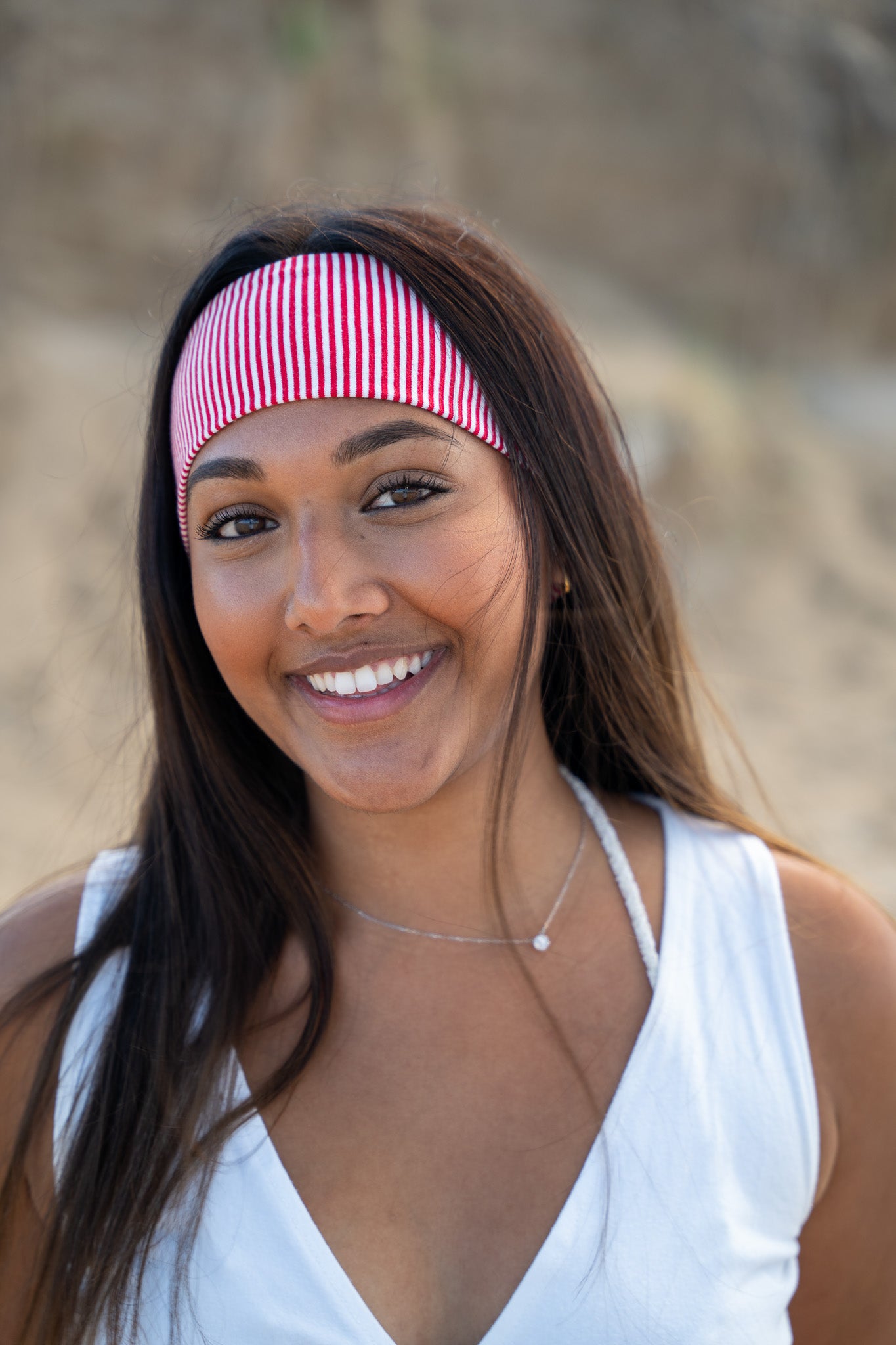 Ruby Red Striped Headband