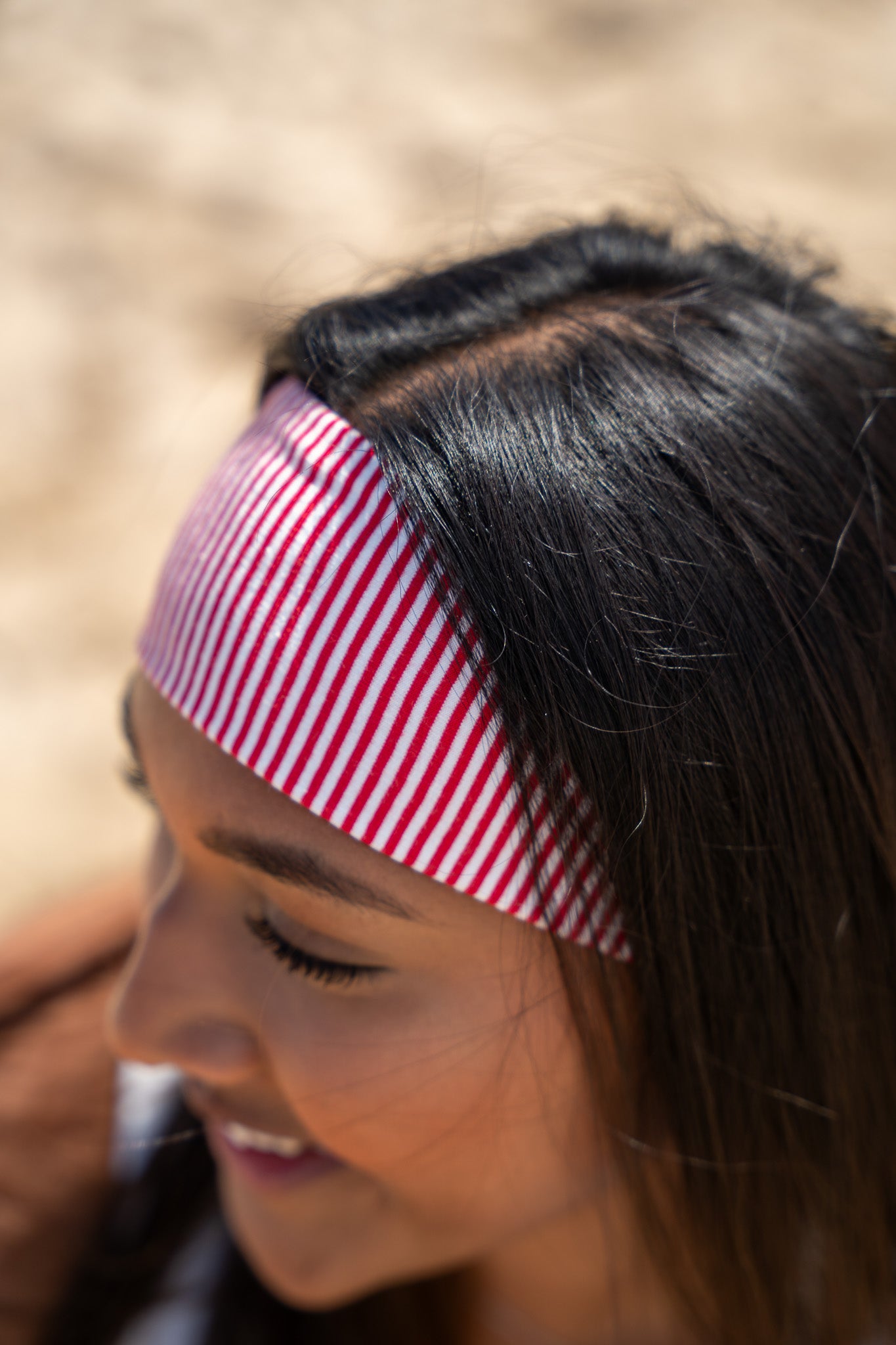 Ruby Red Striped Headband