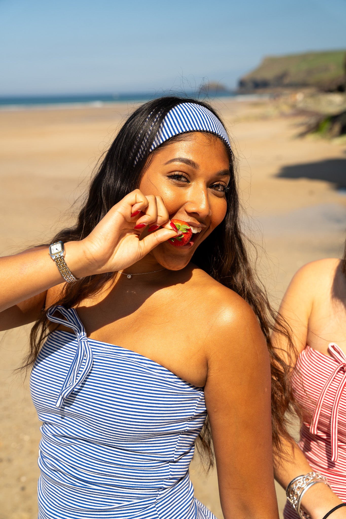 Blue Striped Headband