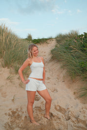 Shoreside Shorts - Baby Blue Pointelle