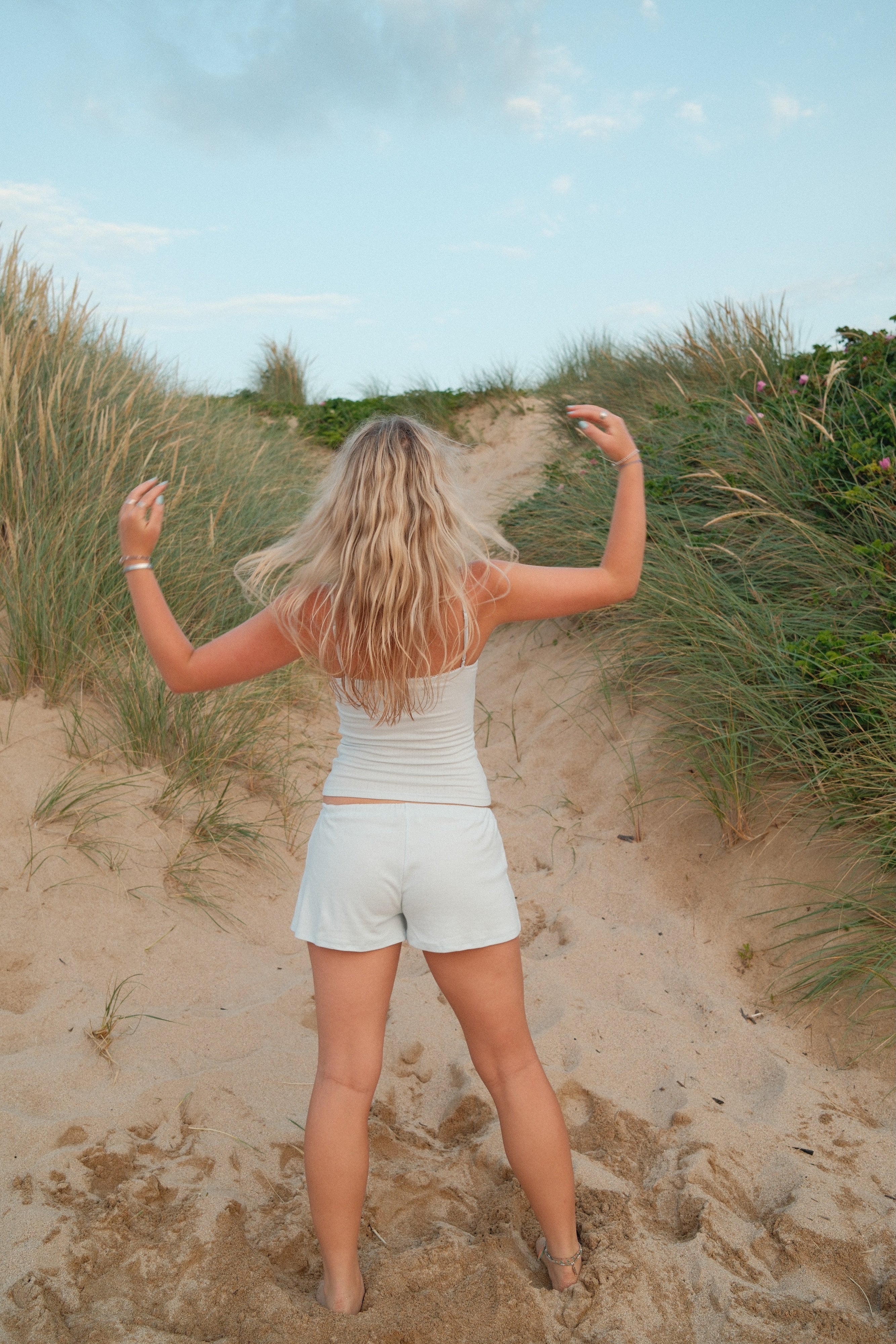 Shoreside Shorts - Baby Blue Pointelle