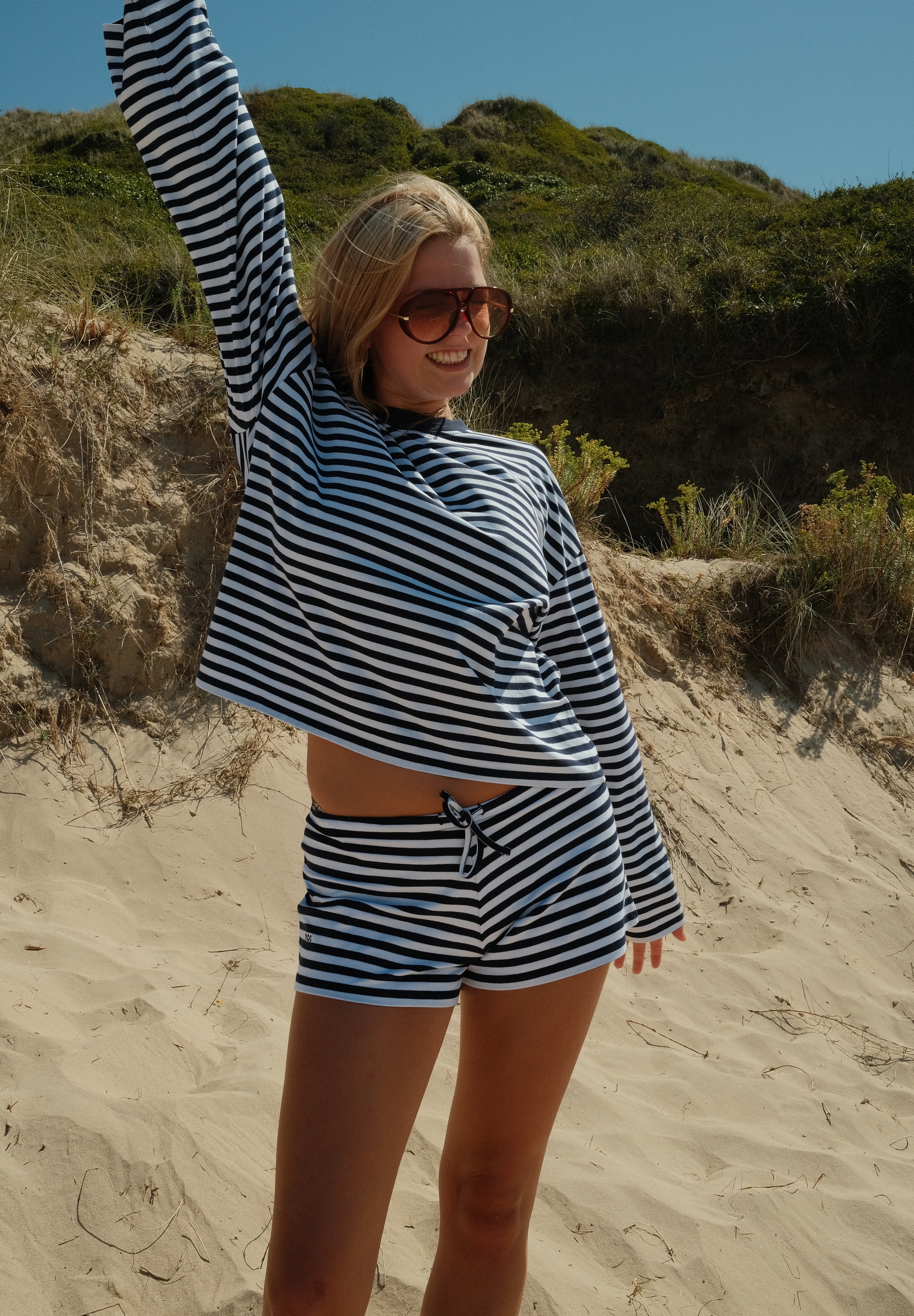Navy and White Shorts