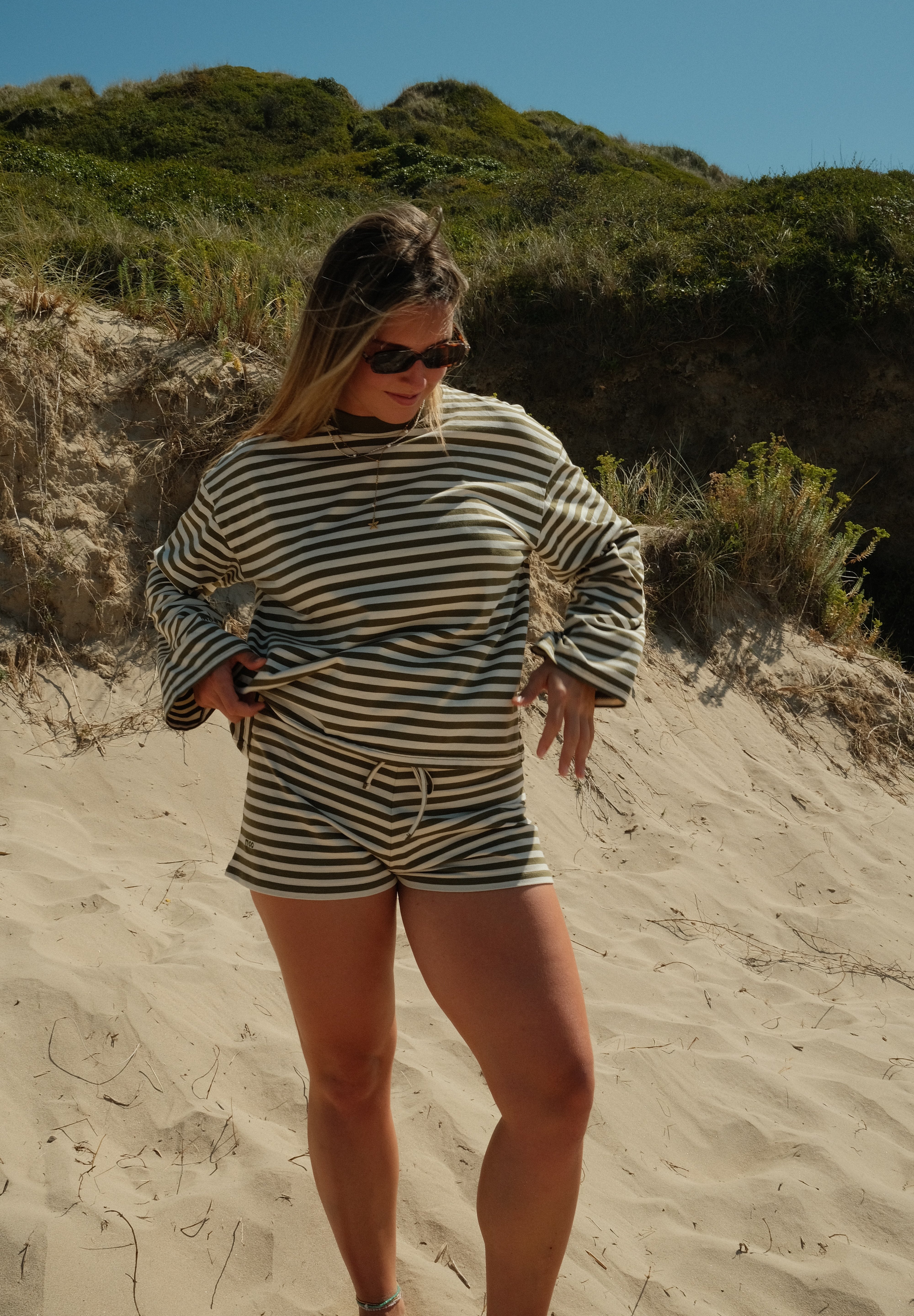 Moss and Cream Shorts