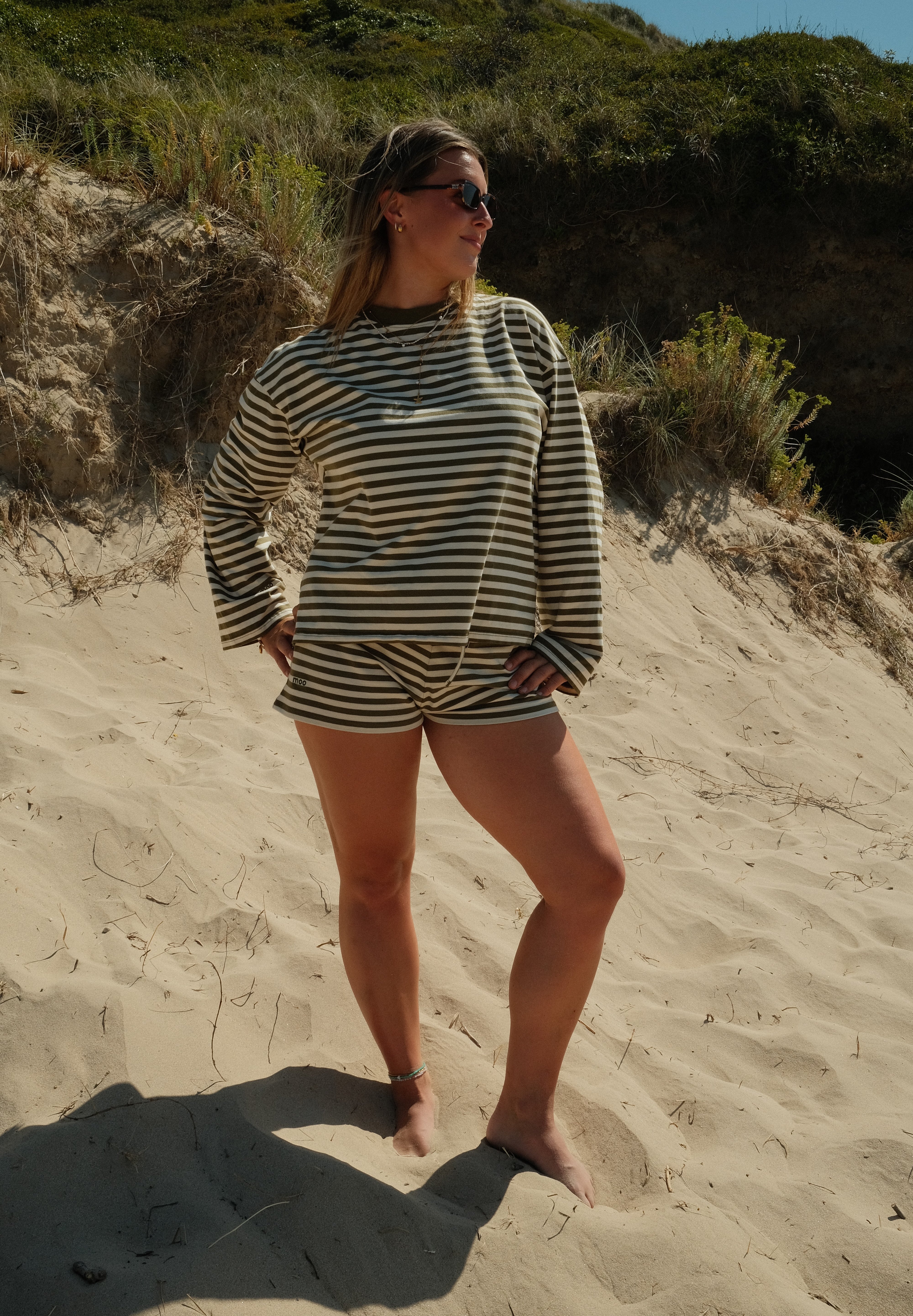 Long Sleeve Moss and Cream