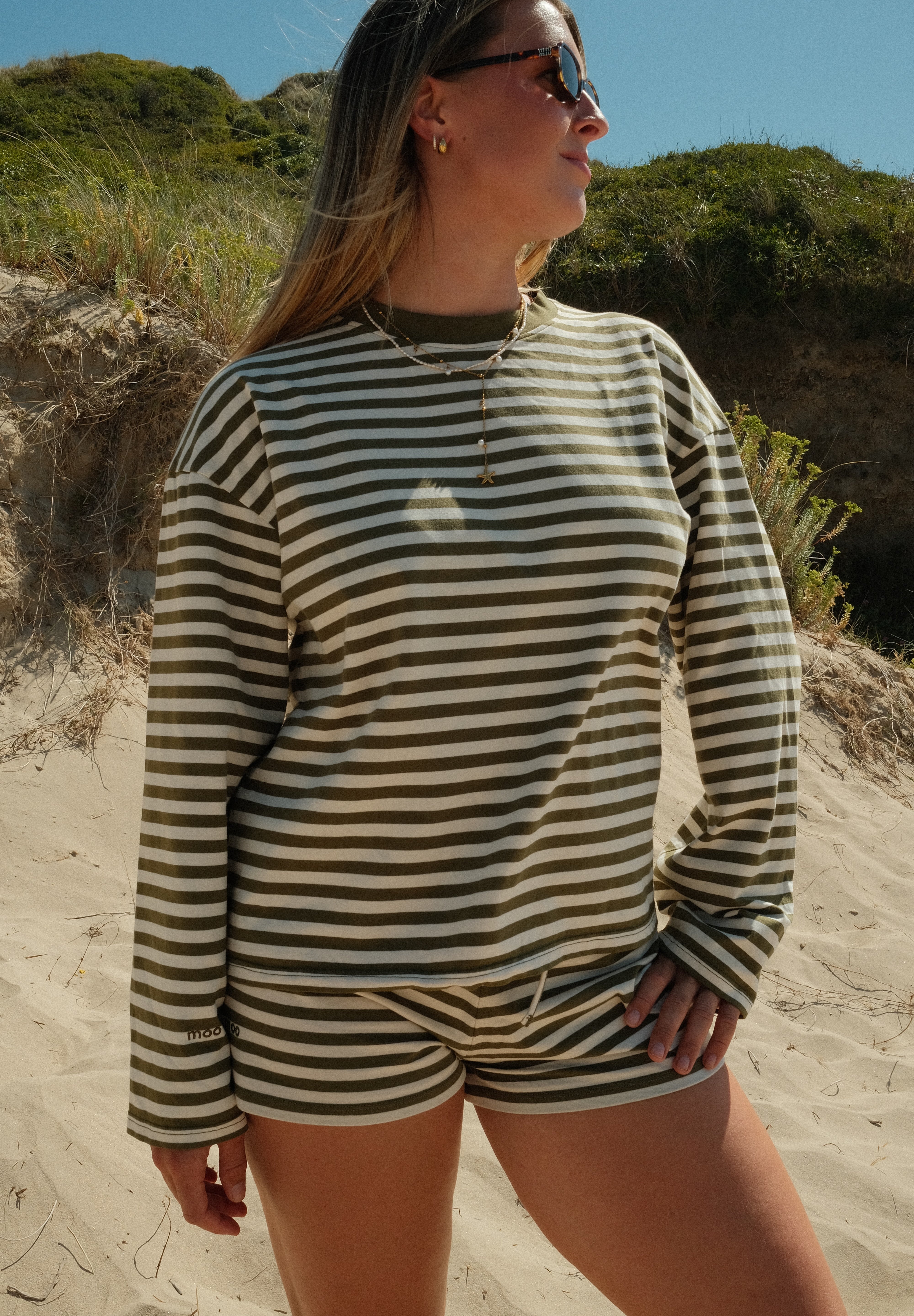 Long Sleeve Moss and Cream