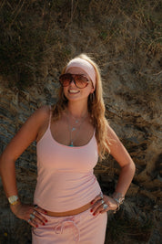 Coral Striped Headband