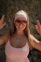 Coral Striped Headband