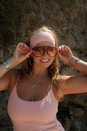 Coral Striped Headband