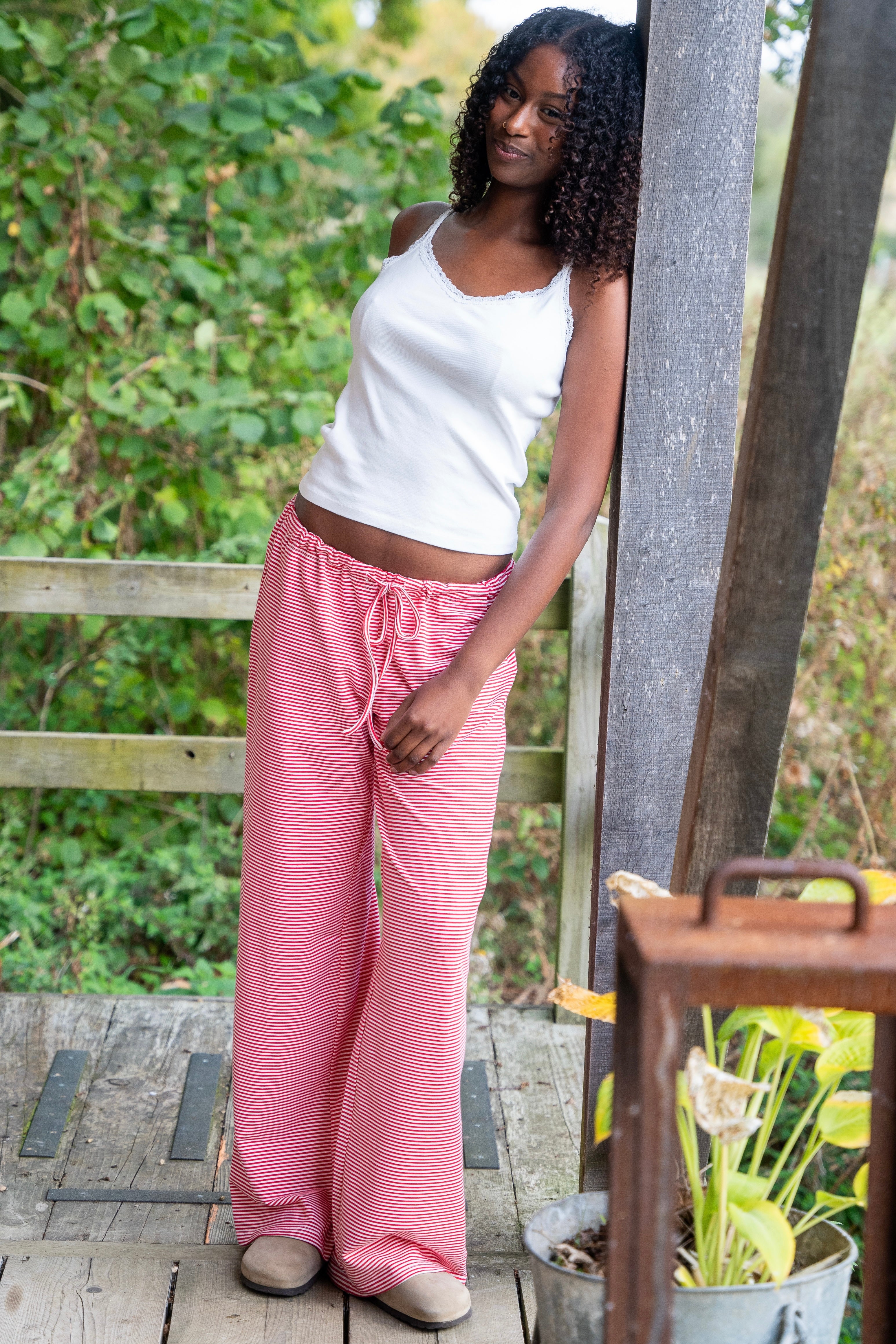 Red and White Striped Trousers