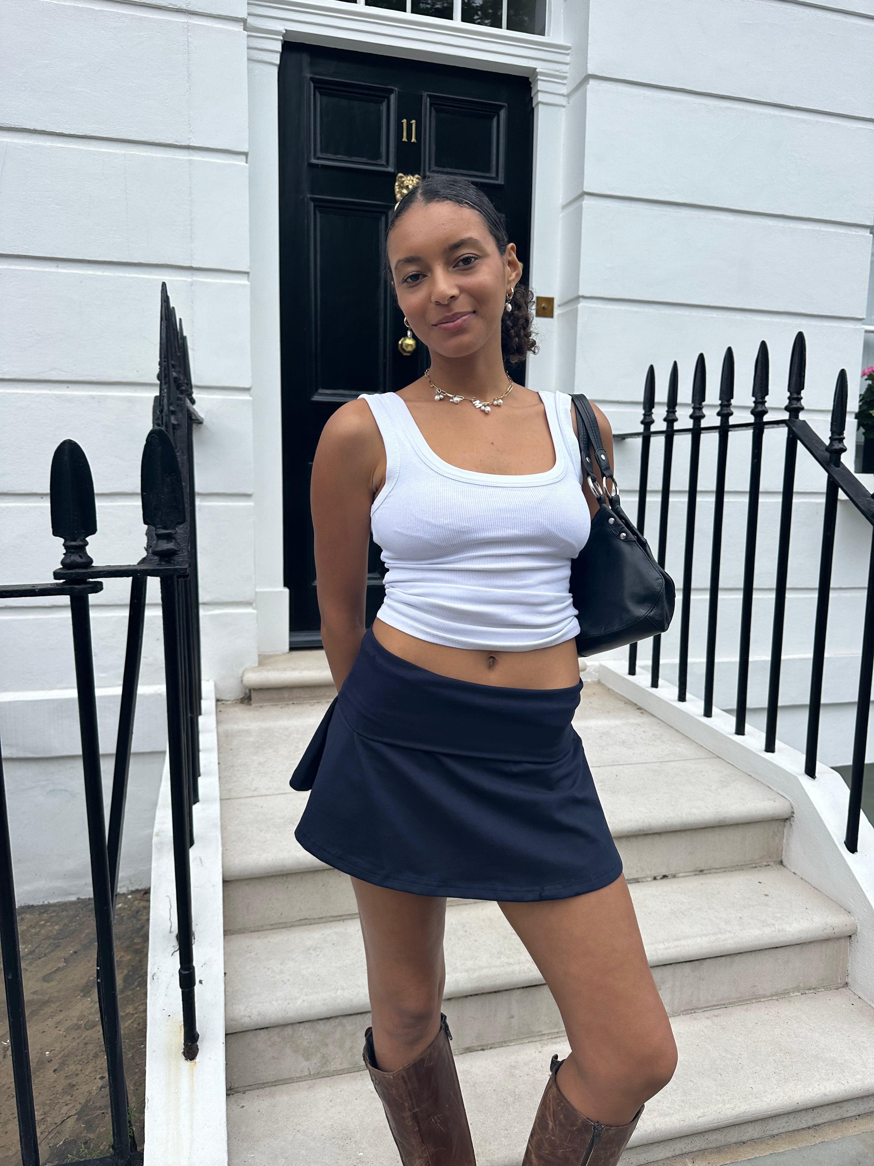 Navy Flip Skirt