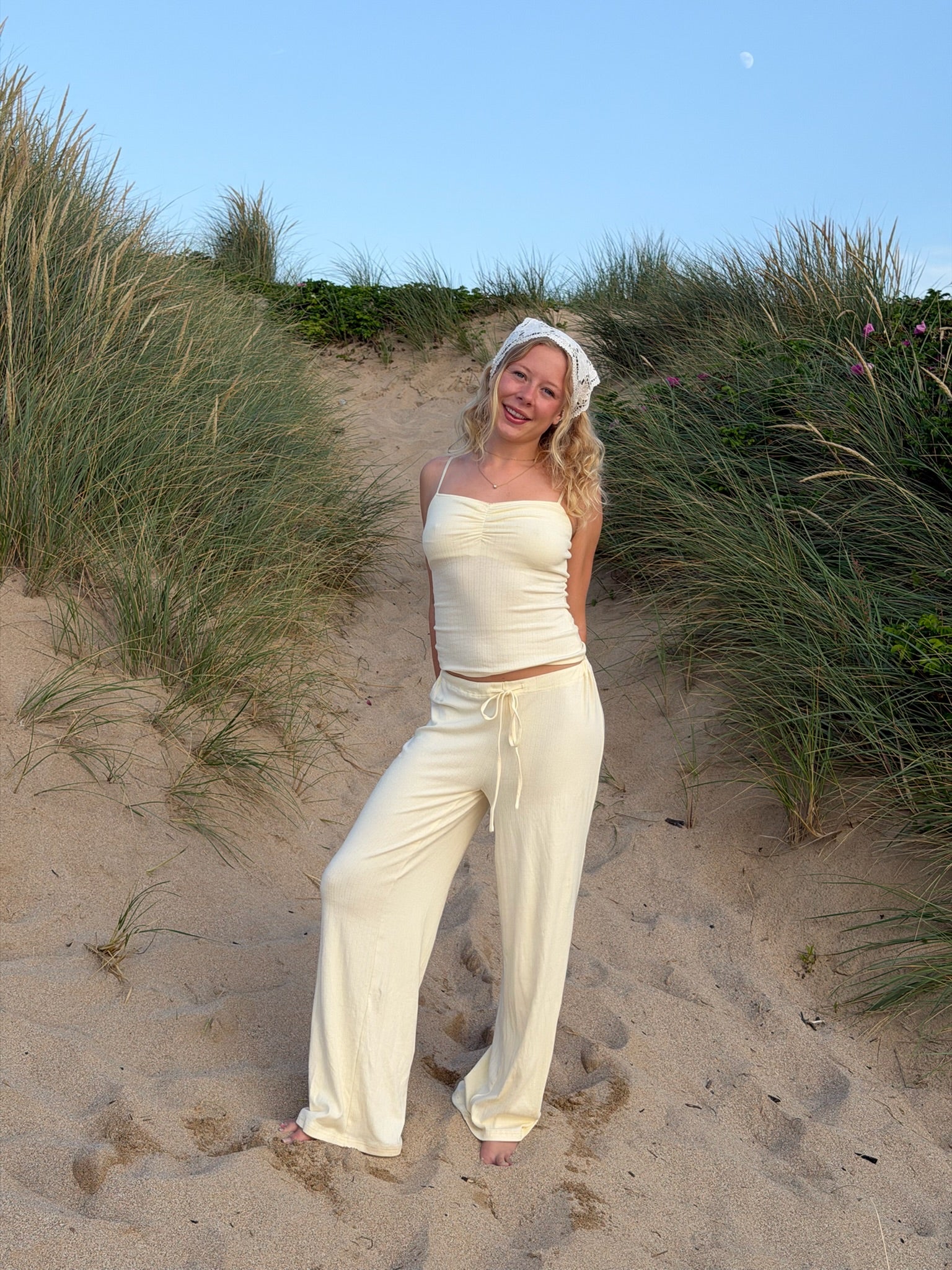 Shoreside Trousers - Butter Yellow Pointelle