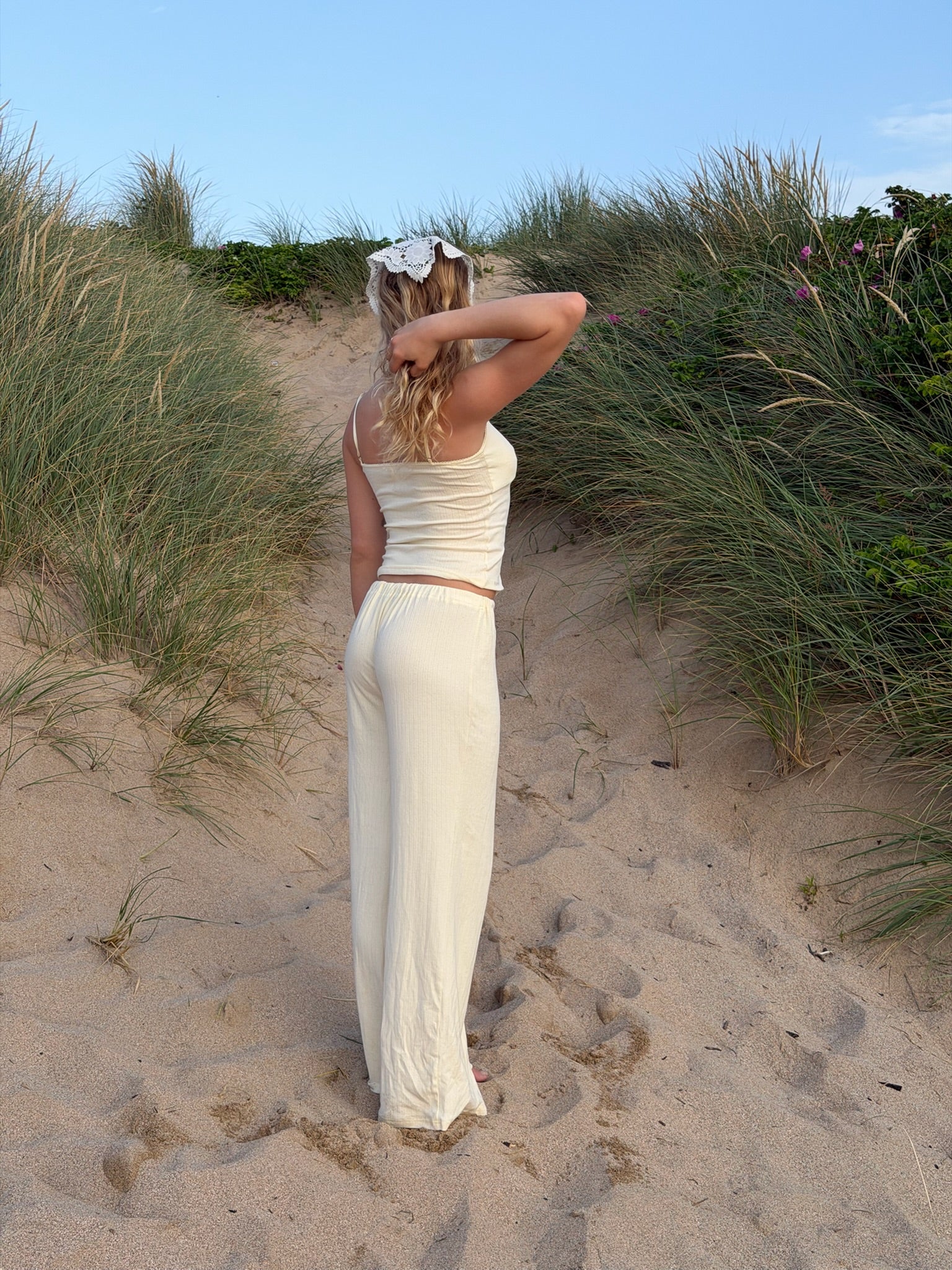 Shoreside Trousers - Butter Yellow Pointelle
