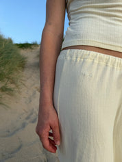 Shoreside Trousers - Butter Yellow Pointelle