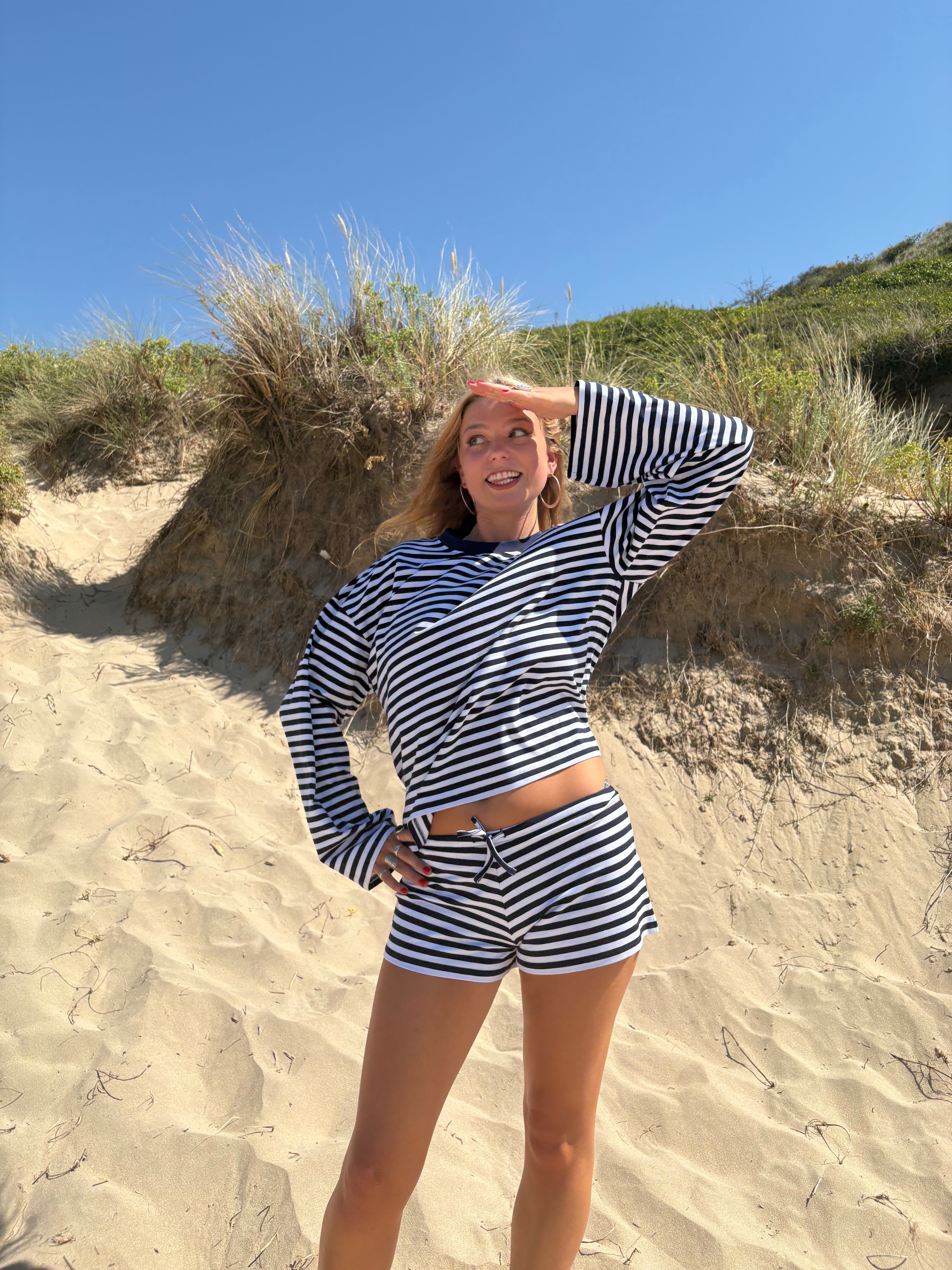 Navy and White Shorts