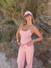 Coral Striped Headband