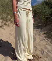 Shoreside Trousers - Butter Yellow Pointelle