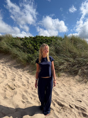 Shoreside Trousers - Navy Pointelle