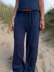 Shoreside Trousers - Navy Pointelle